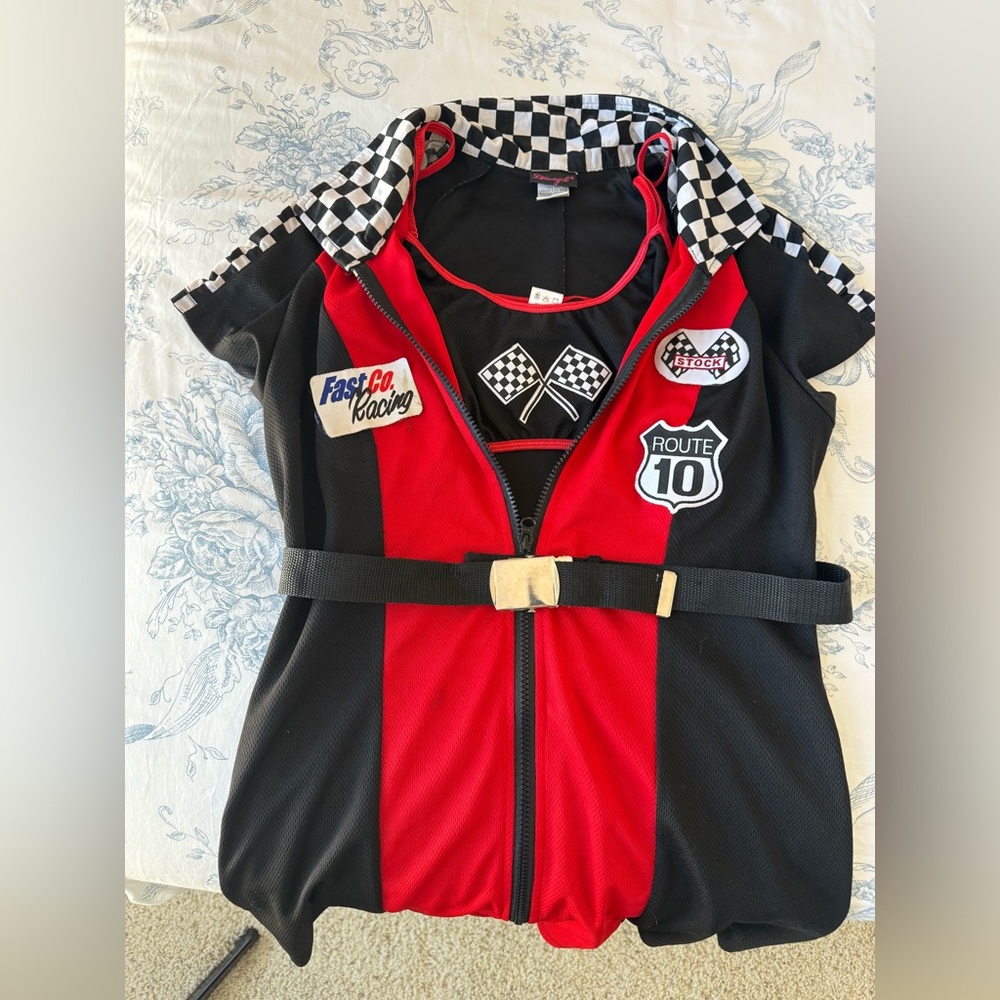Racing Style Black and Red Dress, cute for Halloween